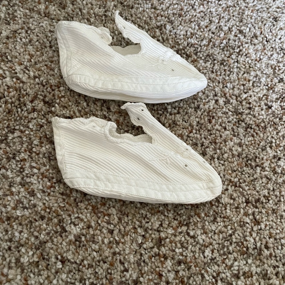 Vintage Fabric Floral Baby Booties For Sizes 3-6 Months